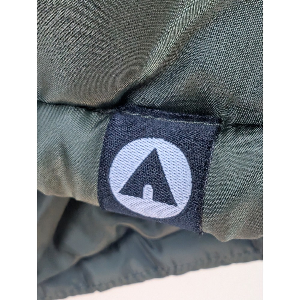 Airwalk Mens Quilted Puffer Jacket Hooded Knit Sleeves Olive Green Grey Large - Picture 3 of 5